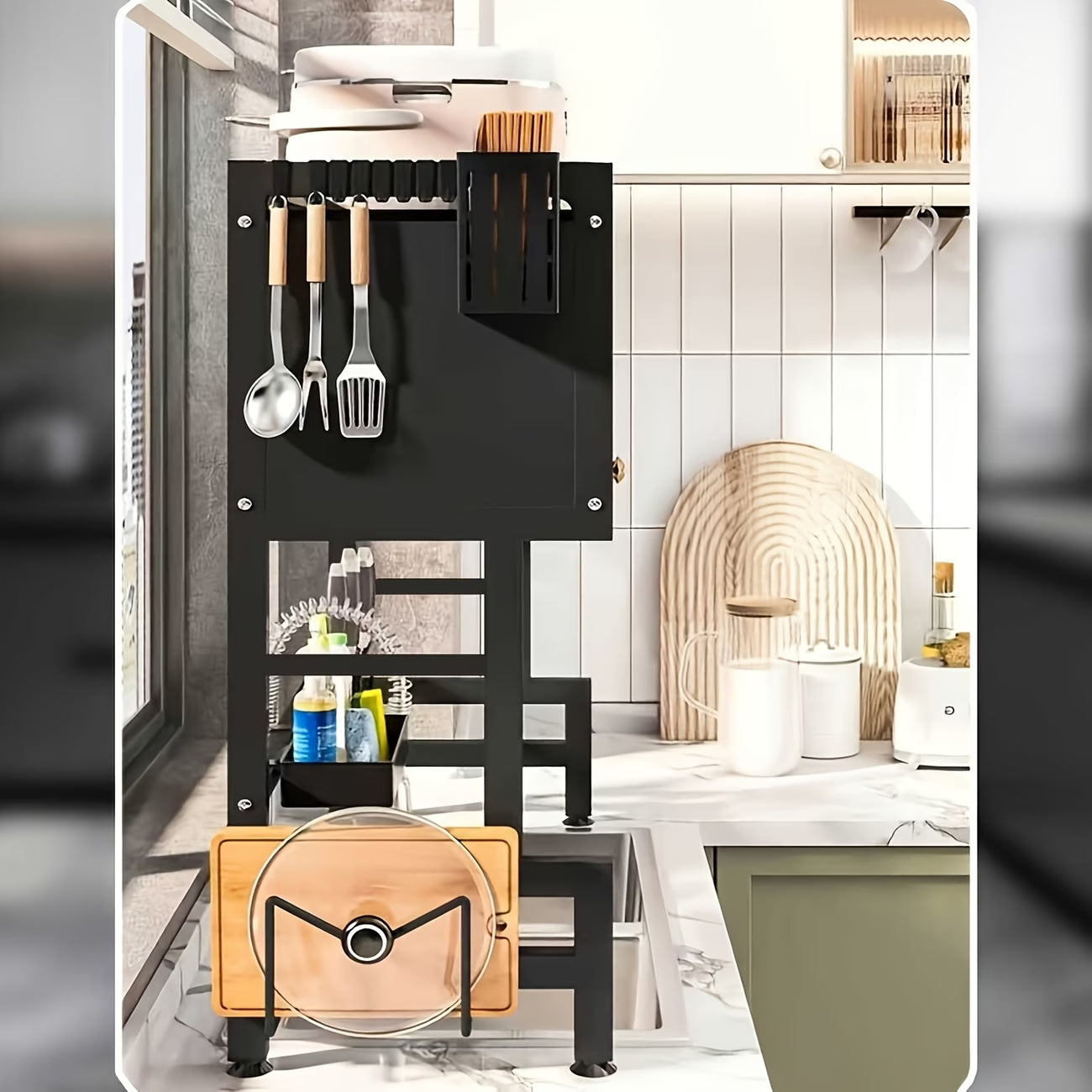 Escurridor de platos Gabinete Multifuncional 1 Nivel, Accesorio de Cocina Ideal