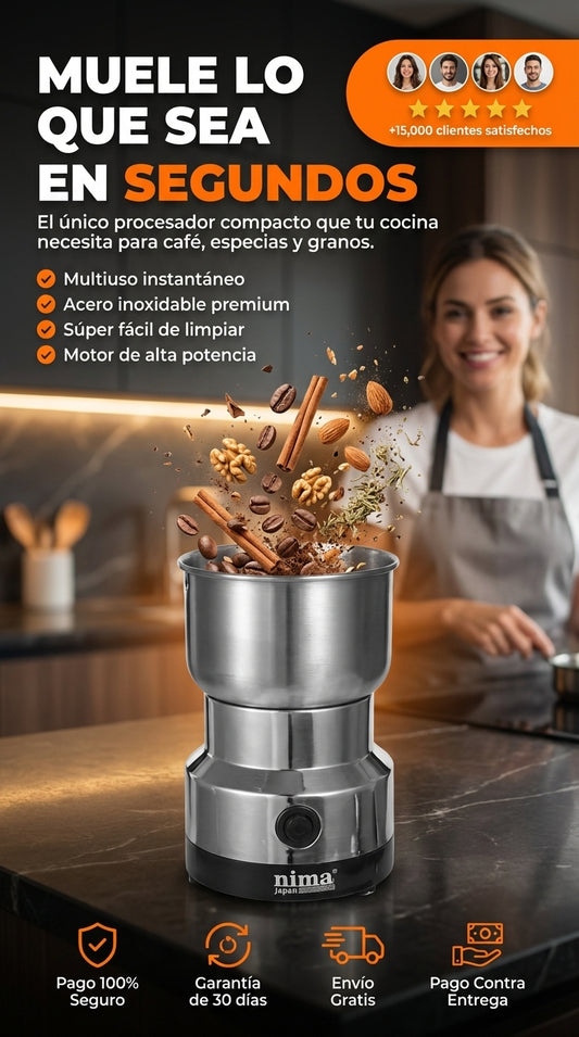 Molino Eléctrico Pro 2-en-1: Café y Especias en Segundos