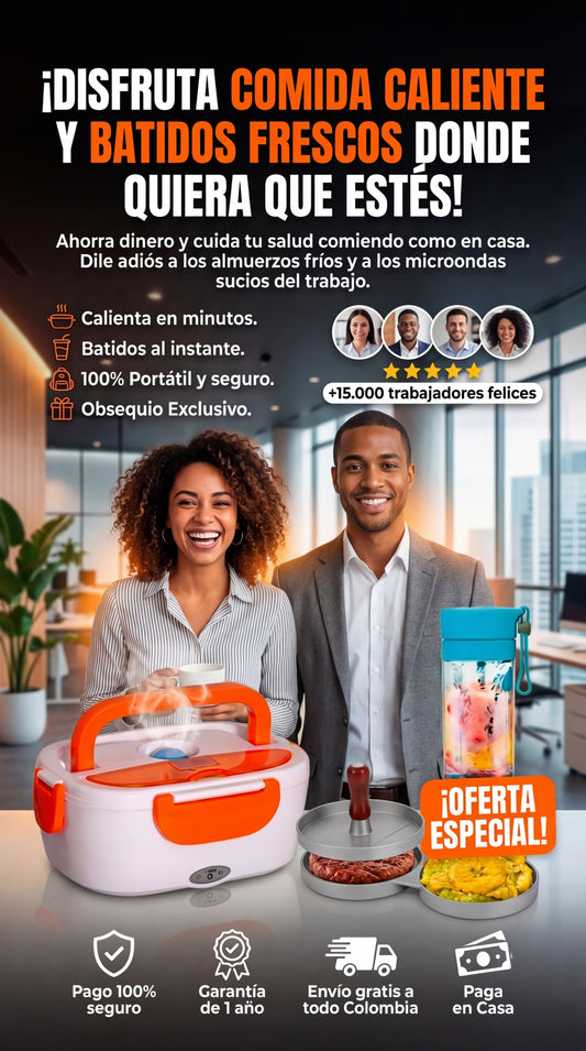 Combo Healthy Pro: Lonchera + Licuadora Portátil + Regalo Gratis 🥤🍱