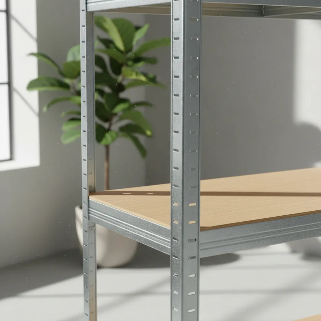 Estante Organizador Metálico Rack & Pack de 5 Niveles Ajustables, Color Gris con Acabado Mate, Alta Resistencia para , Cocina u Oficina