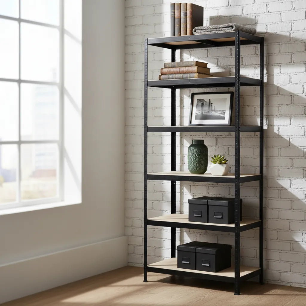 Estante Organizador Metálico Rack & Pack de 5 Niveles Ajustables, Color Gris con Acabado Mate, Alta Resistencia para , Cocina u Oficina